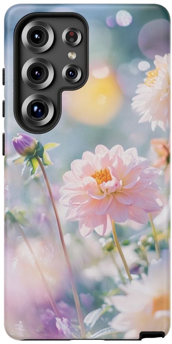 Dromerige Dalia's in Zachte Focus – Telefoonhoesje Geschikt voor Galaxy S25 Ultra