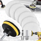 Liesun 11 stuks auto-polijstpads, 125 mm, polijstopzetstuk, set polijstsponzen voor auto, polijstset en polijstvel met M14-booradapter voor boor
