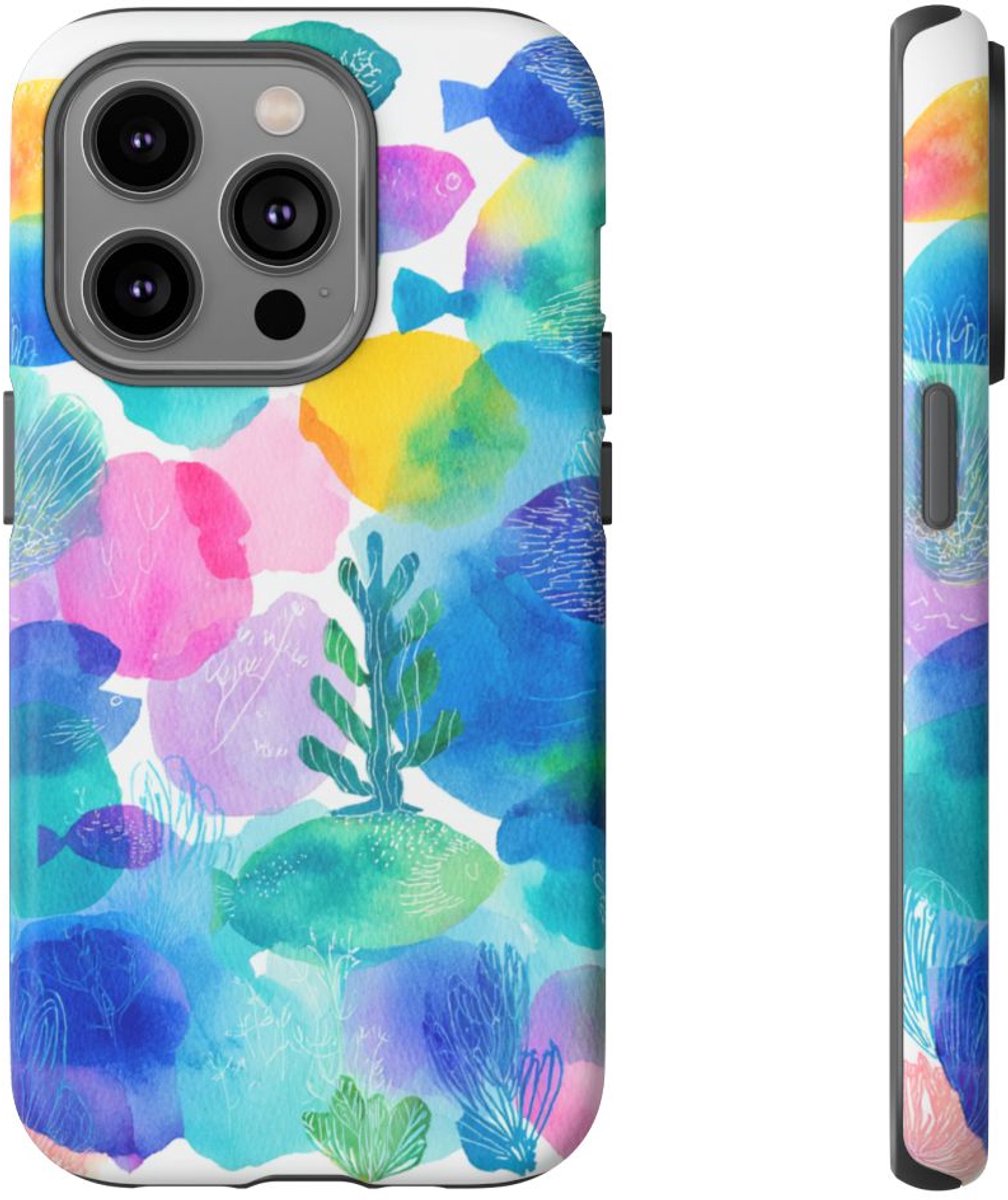 Kleurrijke Vissen en Kwallen – Telefoonhoesje Geschikt voor iPhone 14 Pro