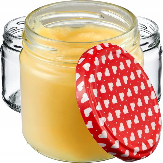 KADAX Kleine Inmaakpotten, 200 Ml, Jampotten, Diameter 66 Mm Voor Honing En Specerijen Luchtdicht Weckpotten Rond 100 Stuks Hart 2035124166