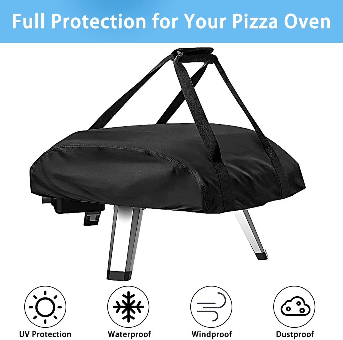 Beschermhoes & Draagtas Pizzaoven - 420D Waterdicht Weerbestendig Oxford-stof - Voor Ooni Koda 16 – foto 6