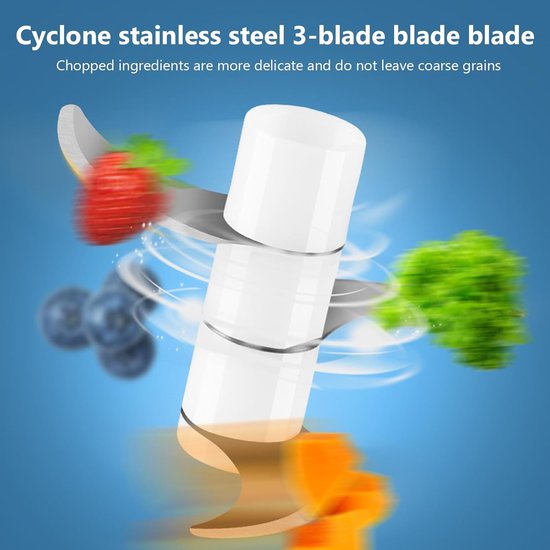 Blender - Blender to go - Foodprocessor - Mini Blender - 250ml - Oplaadbare - Geschikt voor babyvoeding - groenten in smoothies - chili - groenten - noten - fruit in vlees - Wit van Merkloos — afbeelding 5