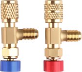 FAVORCOOL R134A Car Air Conditioning Refrigerant Charging Hose kit with Pressure Gauge,1/2 Acme, AC Recharge Measuring U-Hose Can Tap, Perfect for Automobile and Home A/C Freon Charge U-Hose