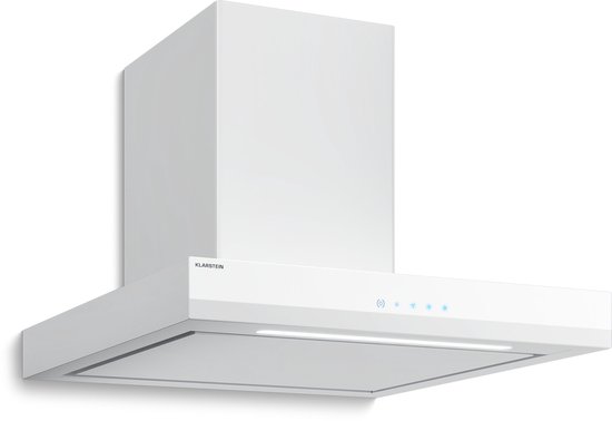 Klarstein Velaire afzuigkappen 60 cm - 600 m³/u luchtstroom, A++ energieklasse, touchbediening, LED, stil, wandmontage, recirculatie en afvoer, inclusief filters, wit