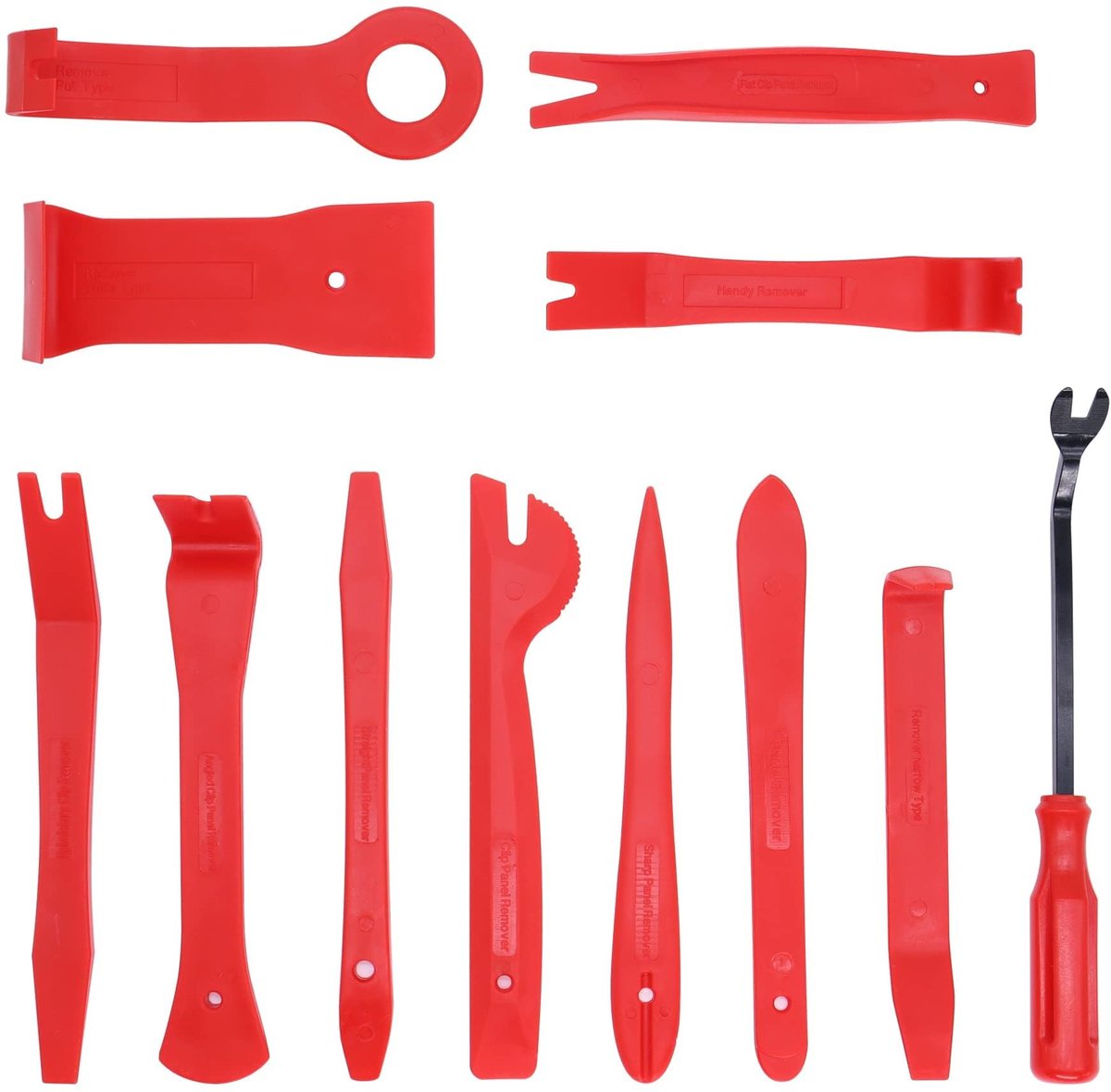 Auto Demontage Gereedschap Set - 12-delig - Voor Auto Interieur, Dashboard, Sierlijsten en Bekleding - Rood