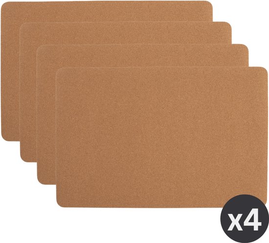 ZICZAC - Set de table OTIS - SET/4 - liège - Antidérapant & Déperlant - 33x45 cm, marron