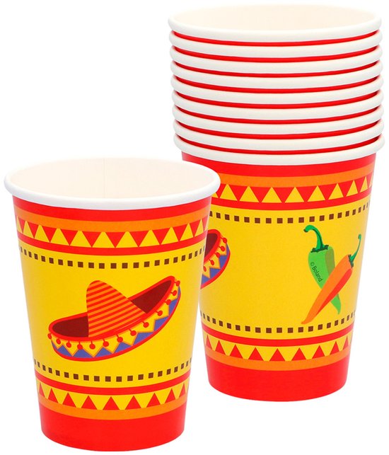 Boland - Tableware - Mexicaanse Bekers Fiesta 250ml 6 stuks