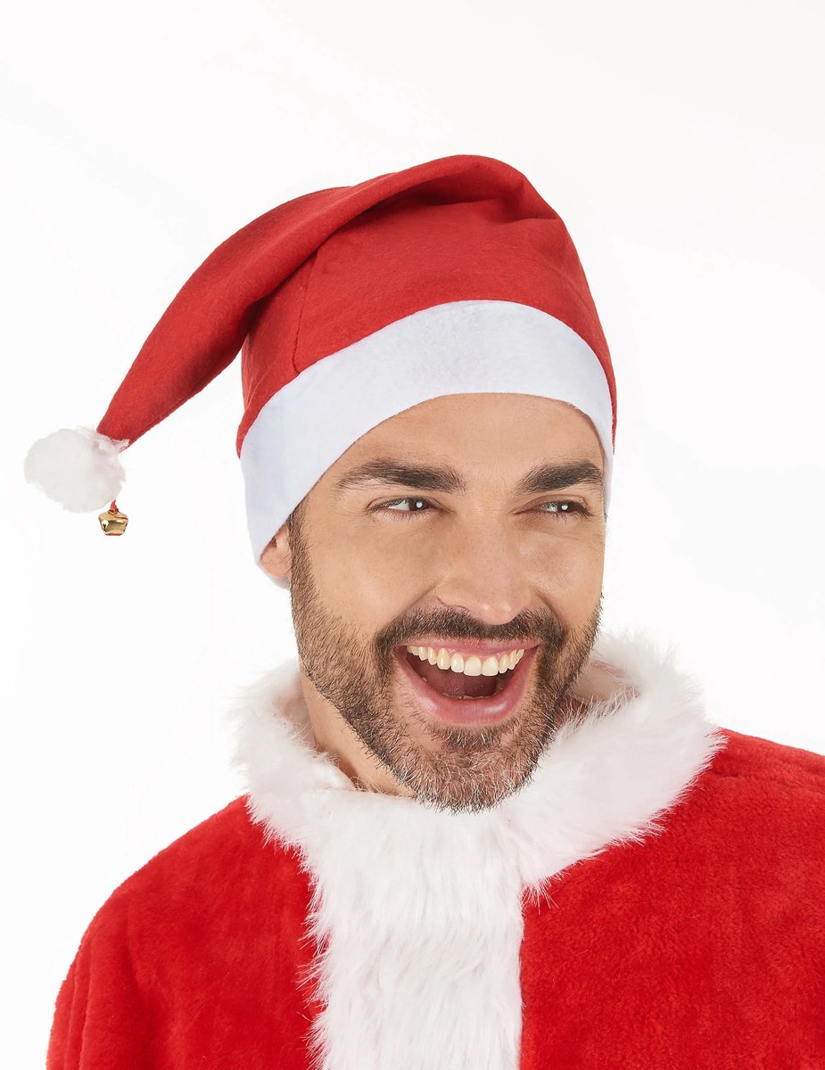Vegaoo - Kerstmuts met belletje voor volwassenen