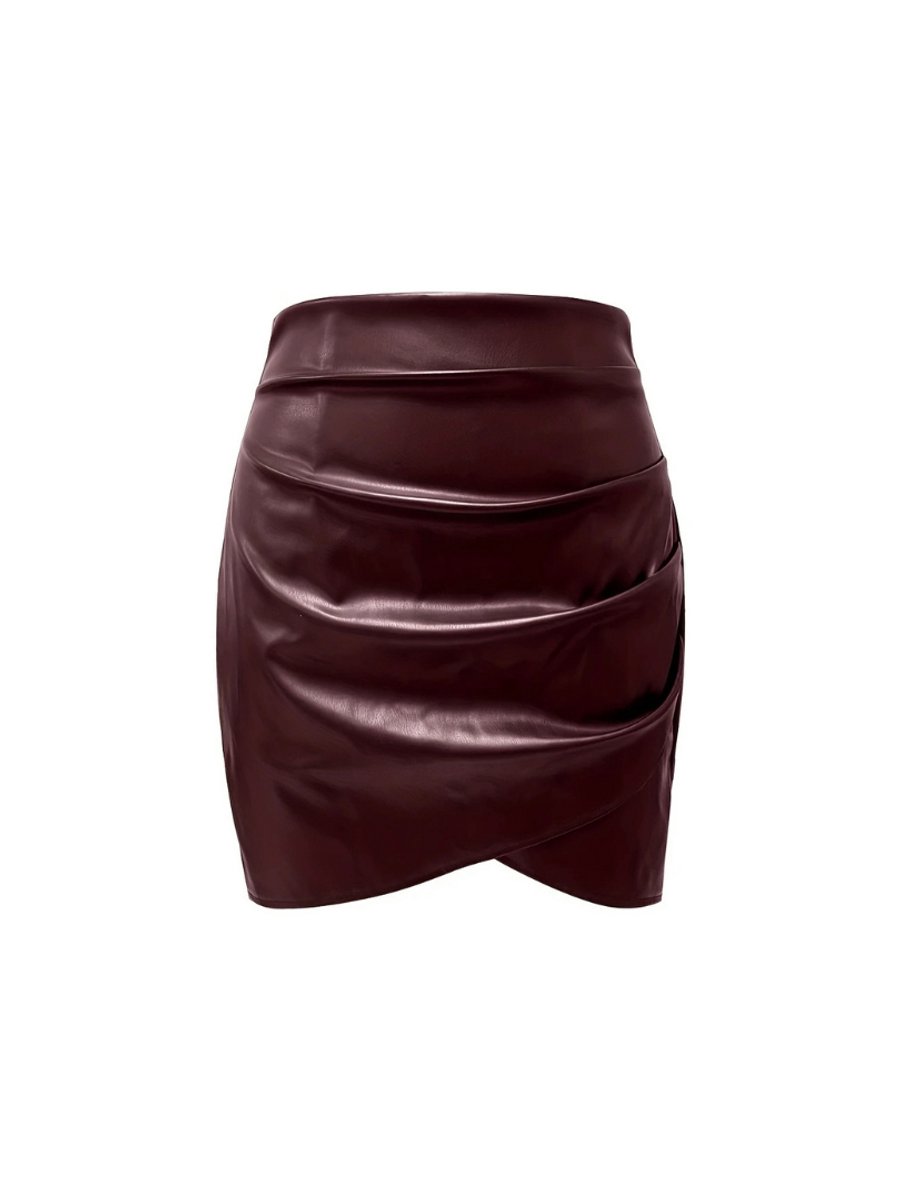 Livano Leren Rok Broek Legging Dames Jurk Latex Bordeauxrood