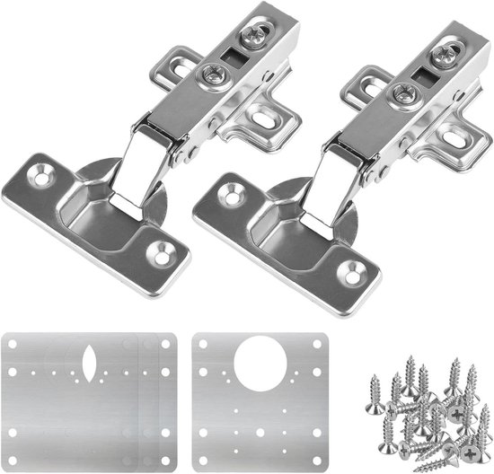 Dadabig Wc-bril scharnier zinklegering, toiletdeksel scharnieren scharnier voor toiletbril met softclosemechanisme, wc-bril, reservescharnier met beslag, reparatieonderdelen voor toiletbrillen