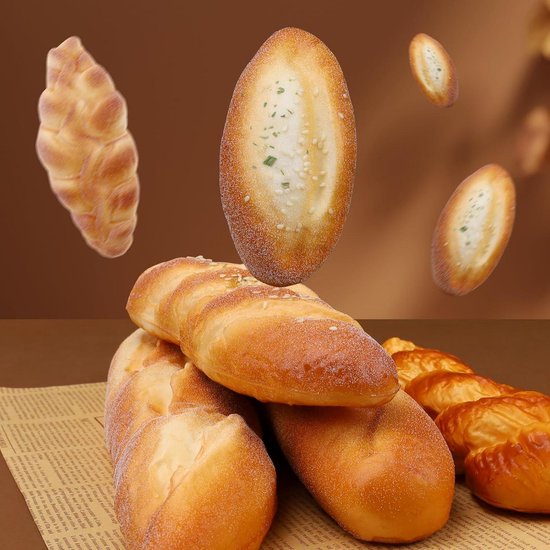 Gresorth 4 stuks kunstbrood decoratie nep brood dessert