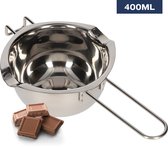 ZoeZo Design - Melting Pot en acier inoxydable - Bain Marie Melting Pot - 400 ml - Argenté - Avec bec verseur - Idéal pour faire fondre le chocolat, la cire, le beurre et la Quincaillerie