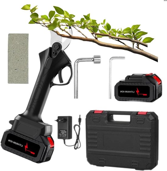 16.8v Professionele Draadloze Elektrische Snoeischaar Met Draagtas Oplaadbare 2ah Lithiumbatterij En Oplader Aangedreven Boomtaksnoeischaar Tuinclipp