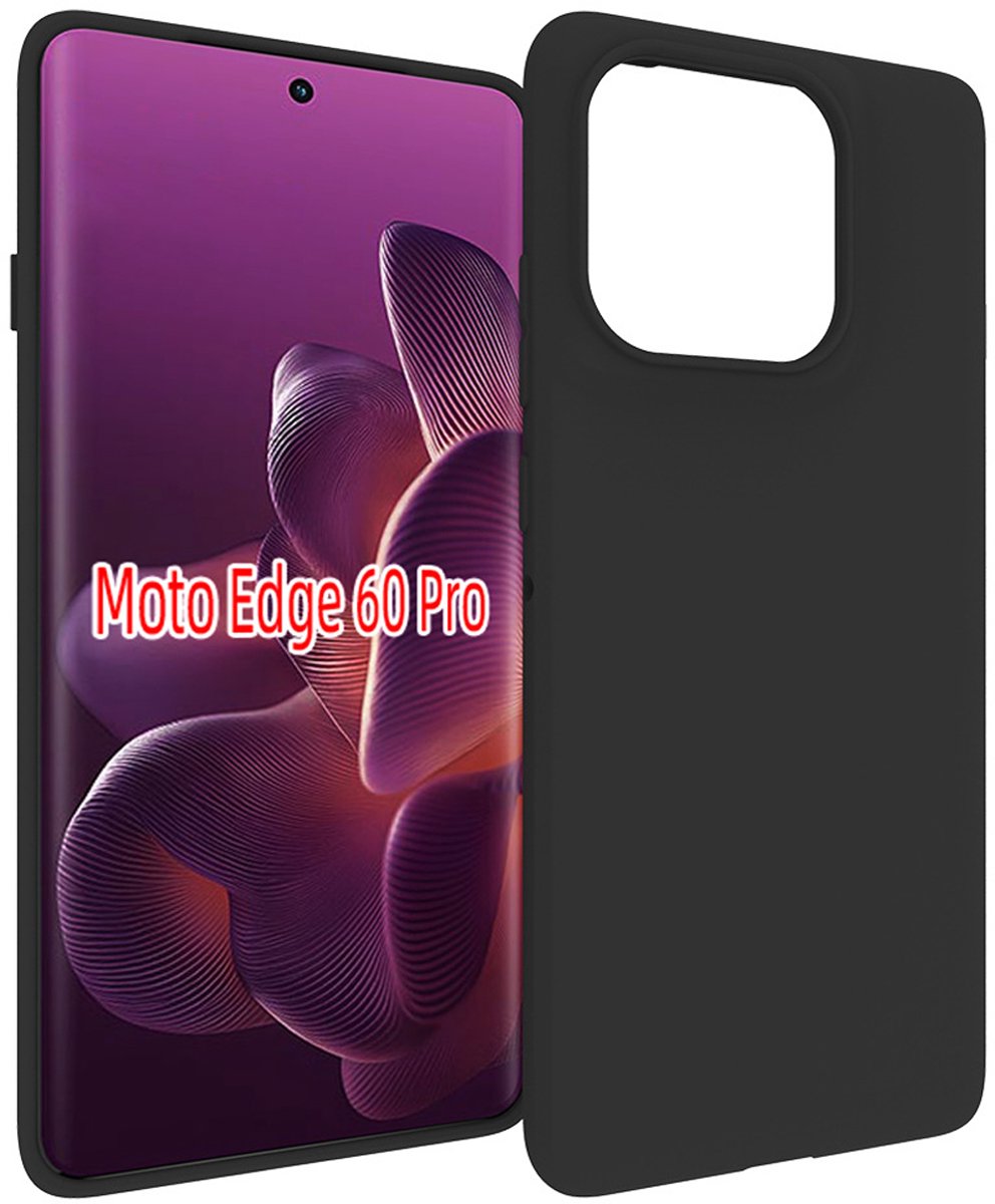 MobyDefend Hoesje - Geschikt voor Motorola Edge 60 Pro - TPU Backcover - Mat Zwart