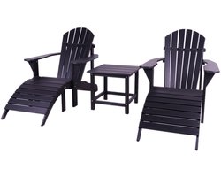 MaximaVida kunststof adirondack tuinstoel set Montreal zwart - luxe uitvoering