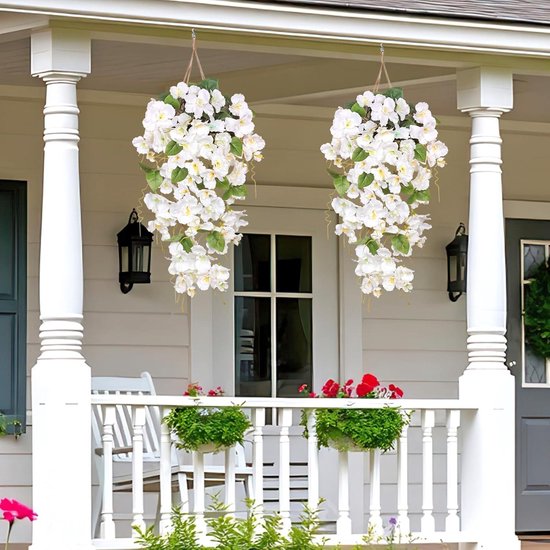 TINA 2 stuks kunstbloemen hangers klimplant voor binnen en buiten kunstbloemen om op te hangen, namaakbloemen, planten, hangende namaakbloemen, hangers voor tuin, balkon (2, paars TINA 2 stuks kunstbloemen hangers klimplant voor binnen en buiten kunstbloemen om op te hangen, namaakbloemen, planten, hangende namaakbloemen, hangers voor tuin, balkon (2, paars