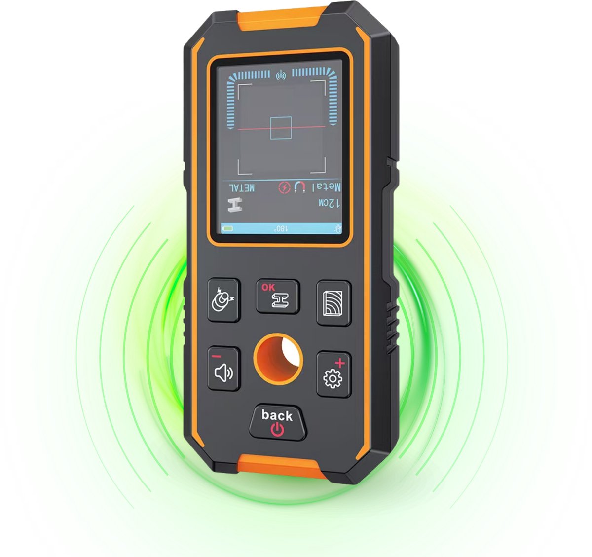 Maltrex Oplaadbare Leidingzoeker – Detector tot 120mm Diepte – Metaal, Stroomdraden, Hout & Leidingen – LCD Display – Kabeldetector Muurscanner
