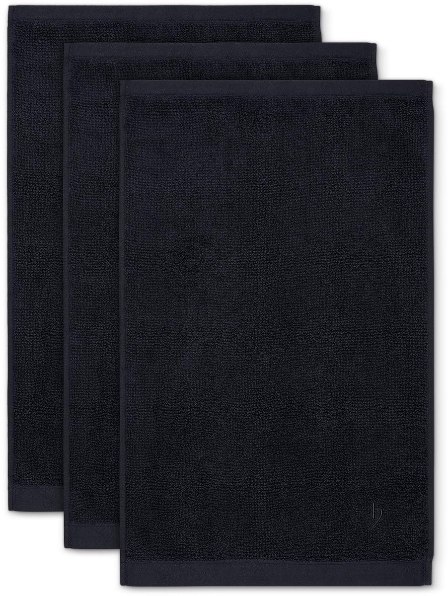 Unyqoos® Zwarte Luxe Gastendoekjes Set van 3 Stuks - 100% Katoen - 30x50 cm