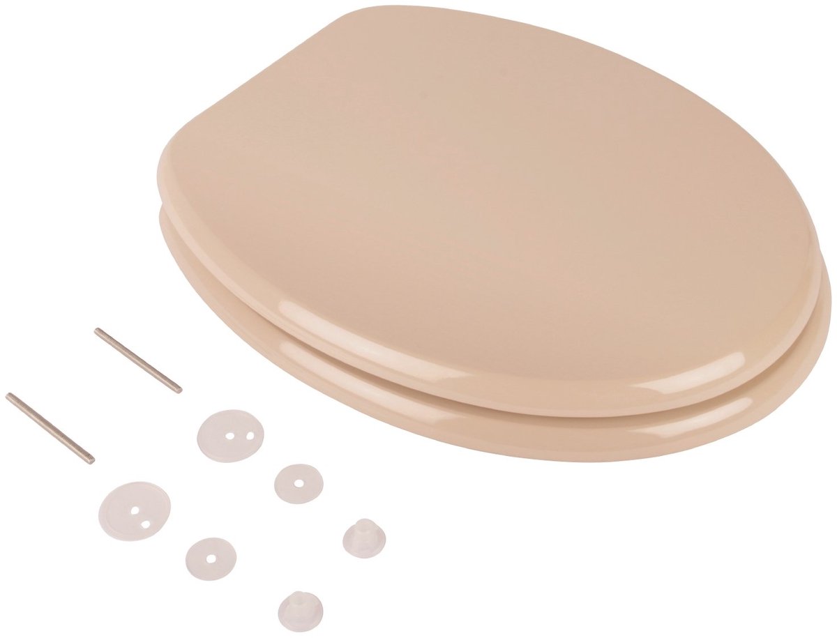 Ibenzoa® Comfortabele en Stijlvolle Wc-bril met Houten Kern en Active-Clean Coating, Bahama Beige
