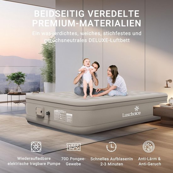 RFWR® Zelfopblazend Luchtbed voor 2 Personen met USB Pomp - Sterk en Comfortabel Matras 196x150cm van RFWR — afbeelding 2