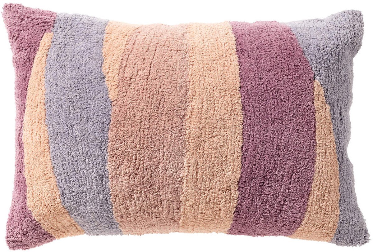 Dutch Decor IMME - kussenhoes 40x60 cm - organisch gestreept - Dusky Orchid - paars - met rits - zonder binnenkussen Mauve