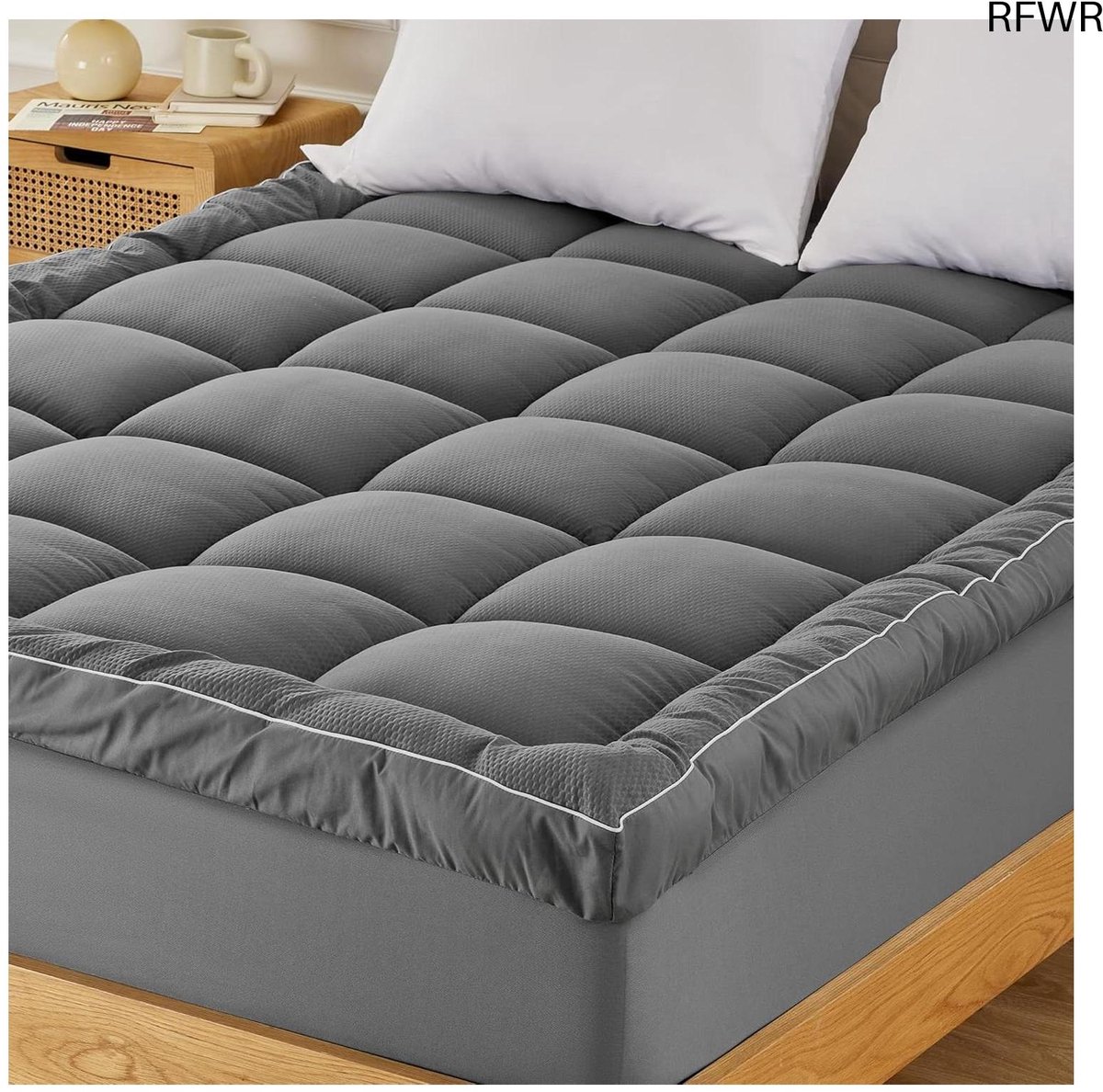 RFWR Ultra Dikke Pluizige Hotelkwaliteit Matrastopper voor Kingsize Bed - Ademend en Ondersteunend