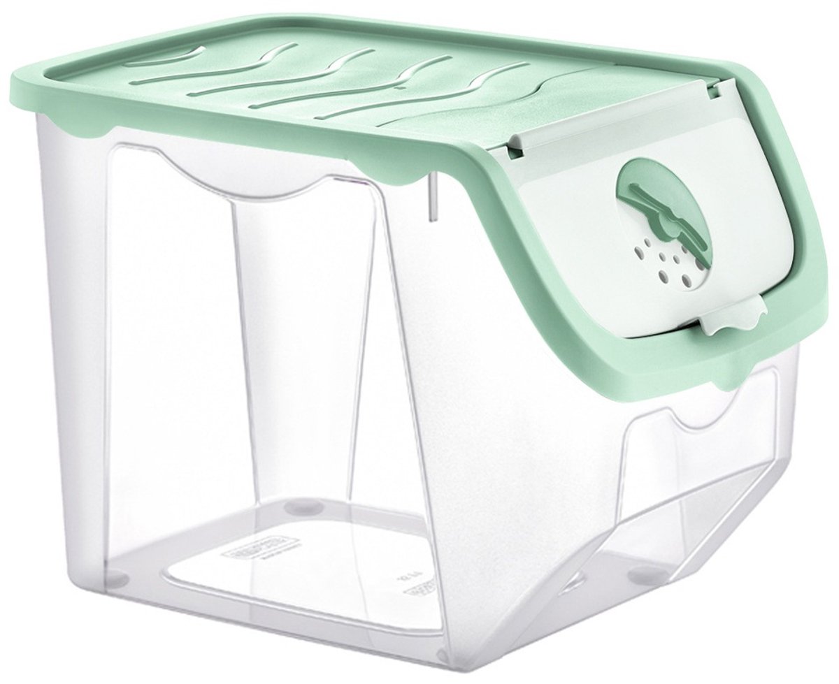 Doos voor Groenten en Fruit met Deksel Munt 12 l - Aardappelbak - Aardappelpot - Bewaardoos - Container - Koelkast Organizer - Opbergbox - Fruitkist