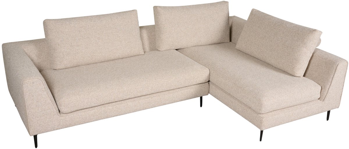 Woonexpress Hoekbank Source - Stof - Beige - 281 x 87 x 179 cm (BxHxD)