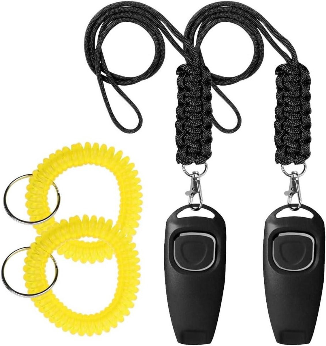 - Set van 2 Hondenfluitjes met Hoge Frequentie en Clicker - Hondenfluitje met Koord - Training Accessoires