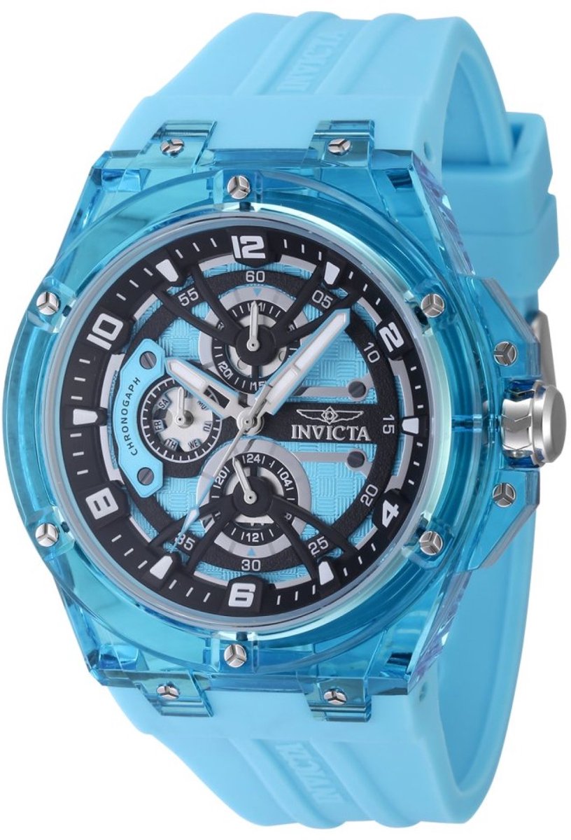 Invicta Racing 48797 Heren Horloge - Waterdicht - Analoog - Quartz Uurwerk - Plastic met zwarte Wijzerplaat - 46mm