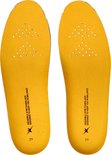 Gele Xsensible binnenzool met perforaties en tekst: XSENSIBLE STRETCHWALKER DESIGNED TO KEEP YOU IN BALANCE.