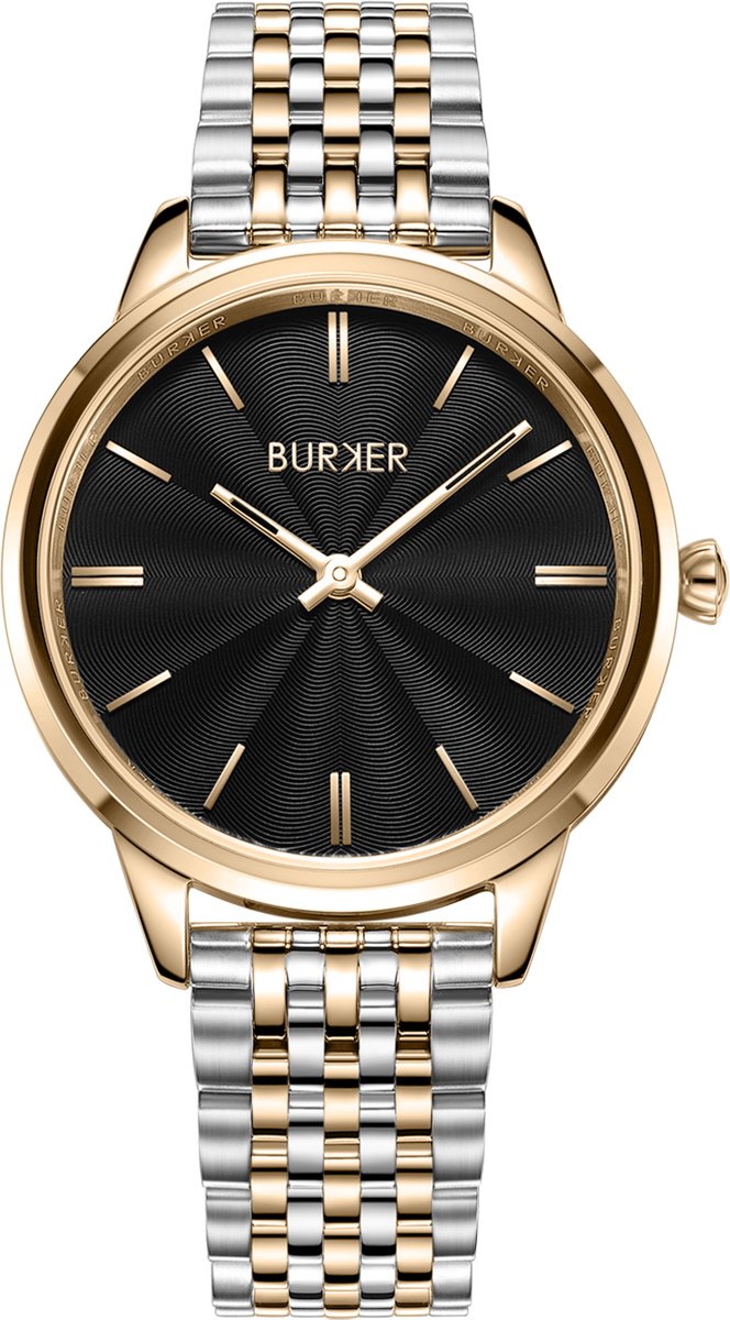 BURKER Emily Horloge Dames - Rond - Goud Zilver - Schakelband - 36 mm