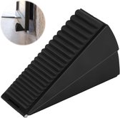 Deurstopper - Deurwig - 7,5 cm Deurstopper voor 20-60mm Hoge Deuren - Deurstoppers Buiten en Binnen - Rubber/RVS - Deurstop Duurzaam / Heavy Duty - Veerbelaste Deurstopper - Zwart