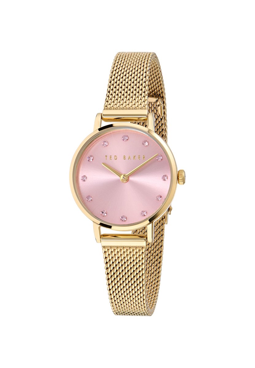 Ted Baker Staciie Quartz Analoog Horloge Goudkleurig En Roze Kast: 100% Roestvrij Staal | Armband: 100% Mesh-Materiaal 28 BKPSTS503W0, BKPSTS504W0