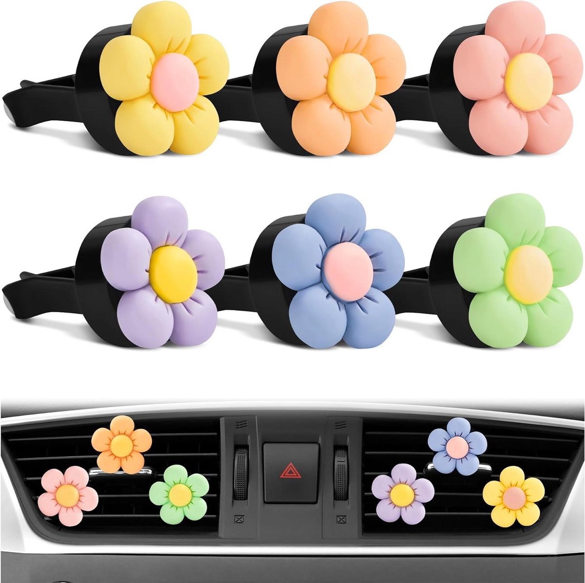 - Auto Luchtverfrisser Clip voor Aromatherapie in Auto - Geurdecoratie Accessoires voor Meisjes en Vrouwen - Set van 6 Stuks