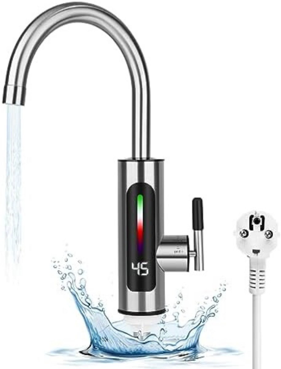 WNHB® Elektrische Warmwaterkraan met LED Display - Instelbare Uitloop - Instant Doorstroomverwarmer voor Keuken en Badkamer