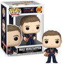 Max Verstappen Funko Pop met helm, in verpakking met "Pop! Racing" logo.