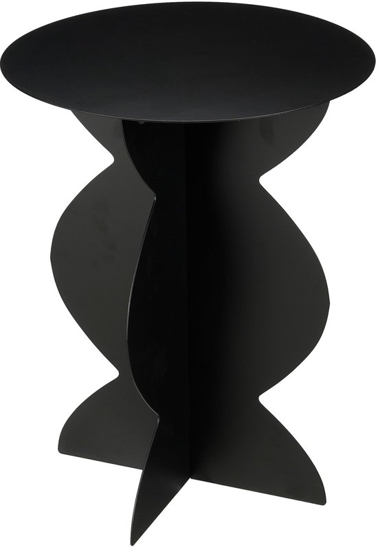 Table d'appoint Rafi de Mica Decorations - H50 x Ø40 cm - Fer - Zwart