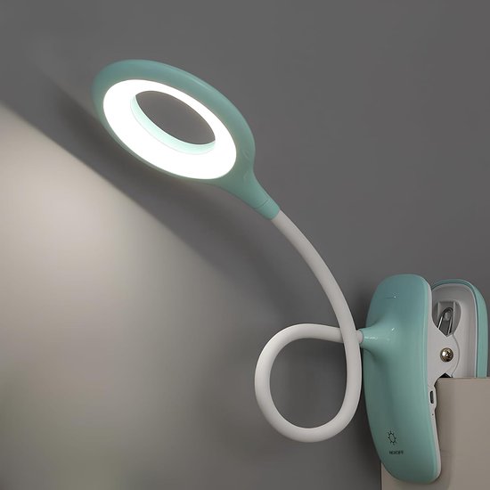Bladwijzerlicht, Led-bladwijzerlicht, USB Oplaadbaar Boeklicht, 3 Helderheid Warm Wit Licht Draagbare Clip op Leeslamp, voor Lezen 's Nachts (Blauw