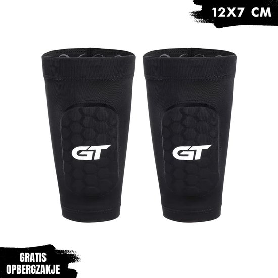 Protège-tibias GT Sleeve – 12 cm x 7 cm – Intégrés – Accessoire d'entraînement ultra-léger pour le Voetbal – Comfort et liberté de mouvement – ​​Unisexe – Zwart
