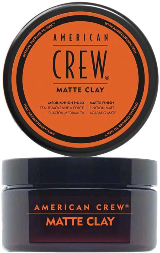 American Crew Matte Clay pot met oranje deksel en zwarte pot