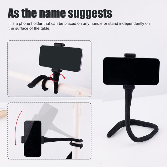 Buggy Telefoonhouder - Flexibele Mobiele Telefoonhouder voor Buggy met Antislip Handgreep - Handig voor Buggy en Loopband van Merkloos — afbeelding 5