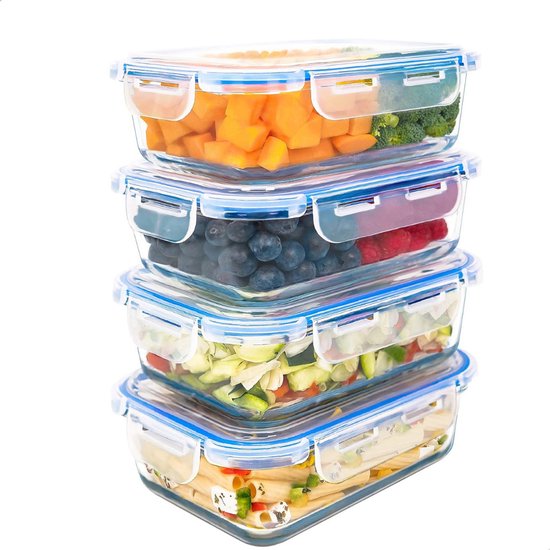 MKSS® Meal Prep Bakjes Glas - Vershoudbakjes - Mason Jar