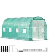 Bol.com Tunnelkas Walk-In - Broeikas - Tuinkas - 10x7x7ft - Met Gaasramen & Ritsdeur - Verzinkt Stalen Frame - Waterdicht PE Doe... aanbieding