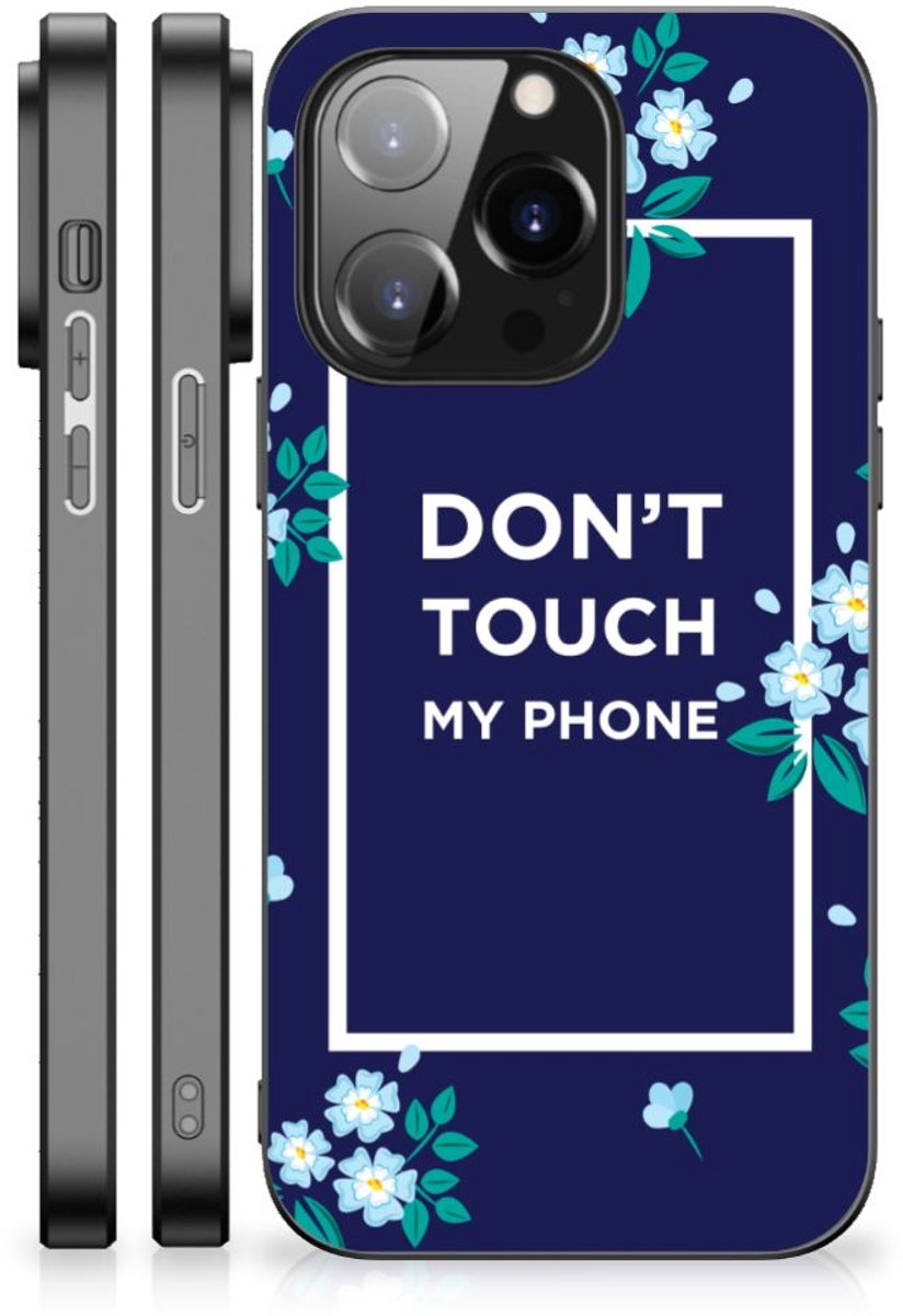 iPhone 14 Pro Telefoon Hoesje Flowers Blue DTMP