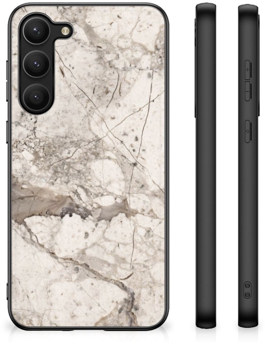 Samsung Galaxy S23 Plus Marmeren Print Telefoonhoesje Marmer Beige