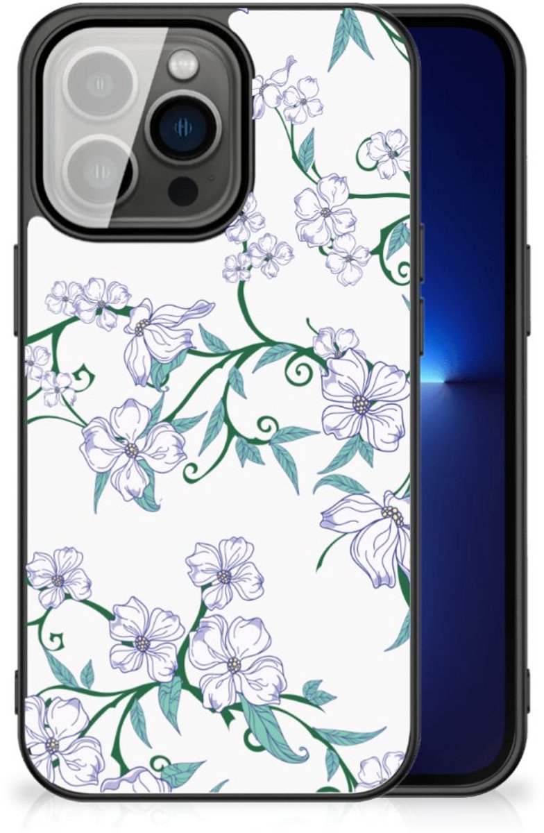 iPhone 13 Pro Uniek Bloemen Hoesje Blossom White