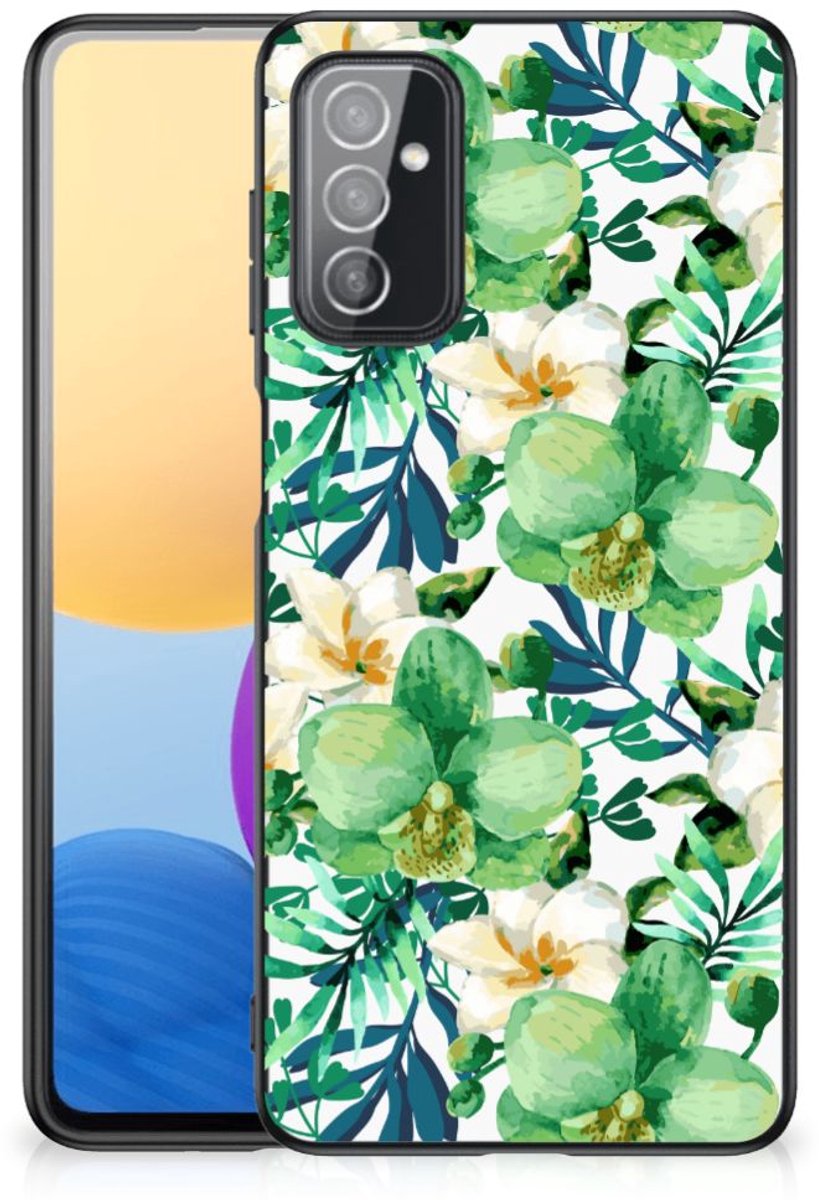 Samsung Galaxy M52 Bloemen Hoesje Orchidee Groen