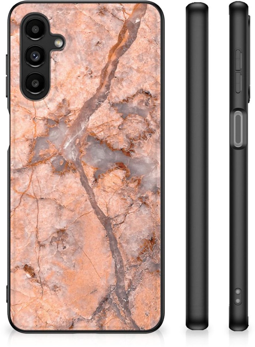 Samsung Galaxy A14 5G Marmeren Print Telefoonhoesje Marmer Oranje