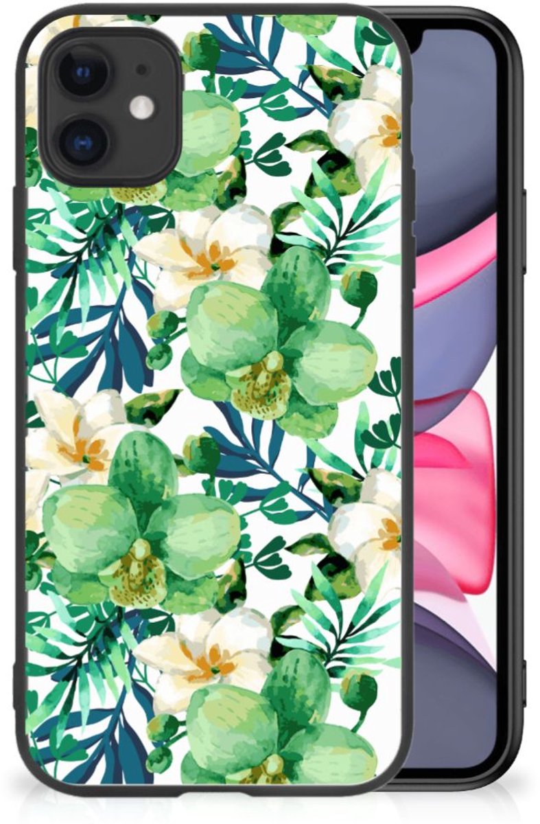 iPhone 11 Bloemen Hoesje Orchidee Groen